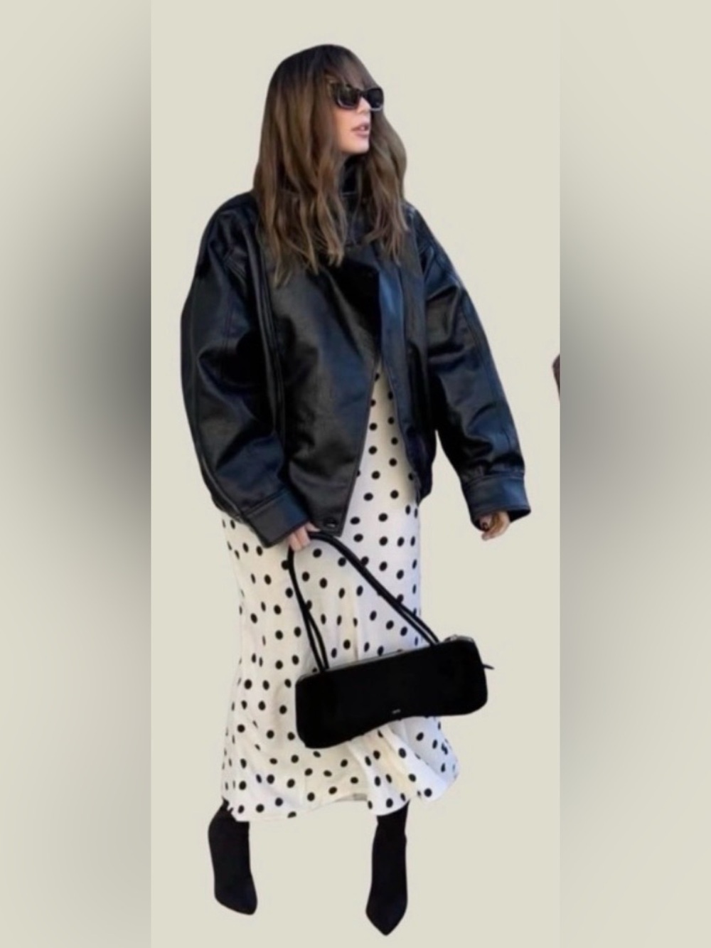 Peter Nygard Black and White Polka Dot Pleated Skirt